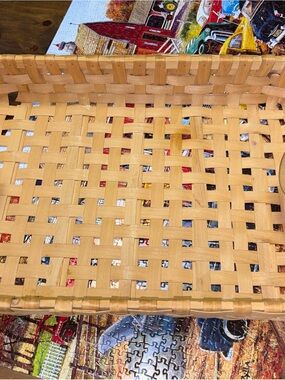 Woven Bamboo Storage Basket - Natural Tan
